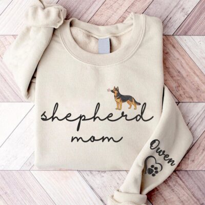 German Shepherd Mom Embroidered Sweatshirt