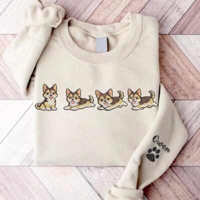 German Shepherd Playing Embroidered Sweatshirt