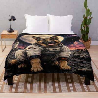 German Shepherd Graphic Design Throw Blanket