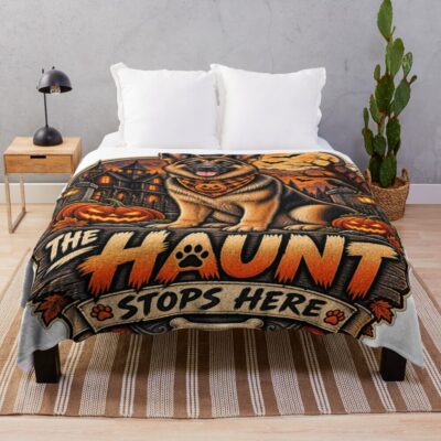 German Shepherd Modern Artwork Throw Blanket