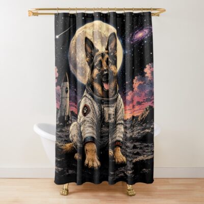 German Shepherd Graphic Design Shower Curtain