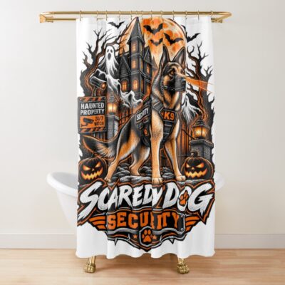 German Shepherd Aesthetic Illustration Shower Curtain