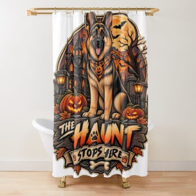German Shepherd Modern Artwork Shower Curtain