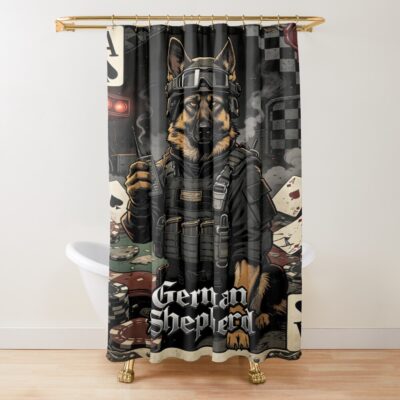 German Shepherd Heritage Design Shower Curtain