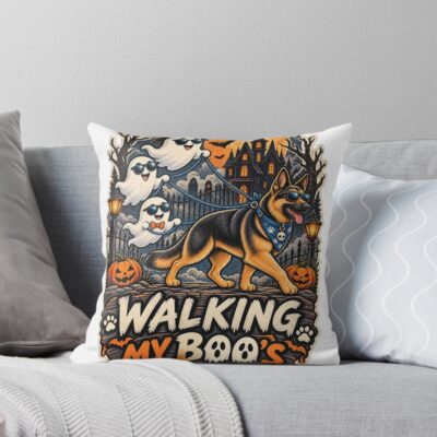 German Shepherd Minimalist Design Throw Pillow
